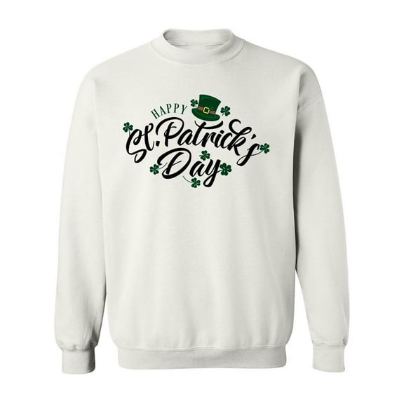 Hat And Shamrock, St. Patricks Sweatshirt Men -Image by Shutterstock, Male 4X-Large