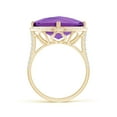 thumbnail image 2 of ANGARA Natural 11 Ct. Amethyst with Diamond Halo Ring in 14K Yellow Gold for Women (Ring Size: 6), 2 of 9