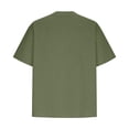 thumbnail image 7 of Women's Relaxed Fit V Neck Short Sleeve Solid Pullover Top Comfy Breathable Soft Casual Daily Wear Weekend Outfits | CSEONE,Army Green L, 7 of 7