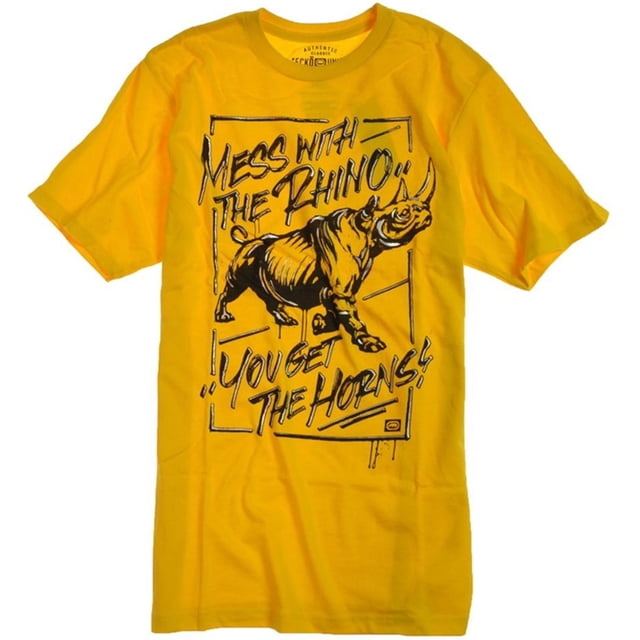 Ecko Unltd. Camiseta gráfica The Horns para hombre, amarilla, extra pequeña