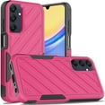 thumbnail image 2 of Designed for Samsung Galaxy A15 5G Hybrid lined shockproof dual layer Rugged 2in1 Hard PC & Silicone TPU Non Slip Textured Tough Phone Case Cover [Hot Pink], 2 of 11