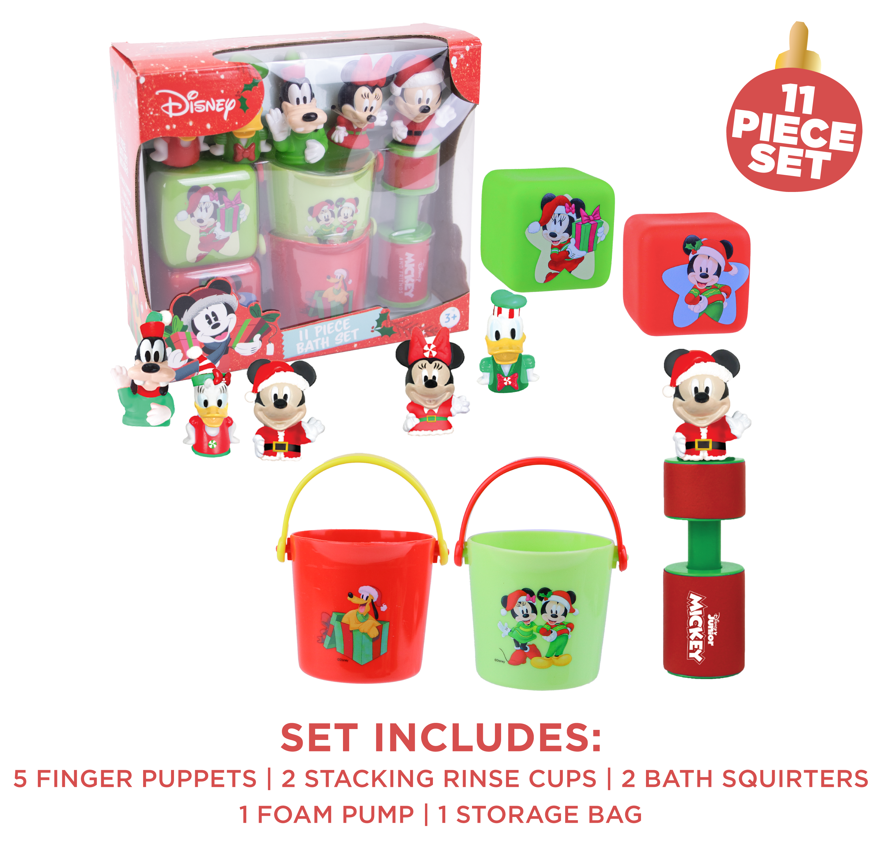 Mickey Holiday 11pc Holiday Bath Set - Walmart.com
