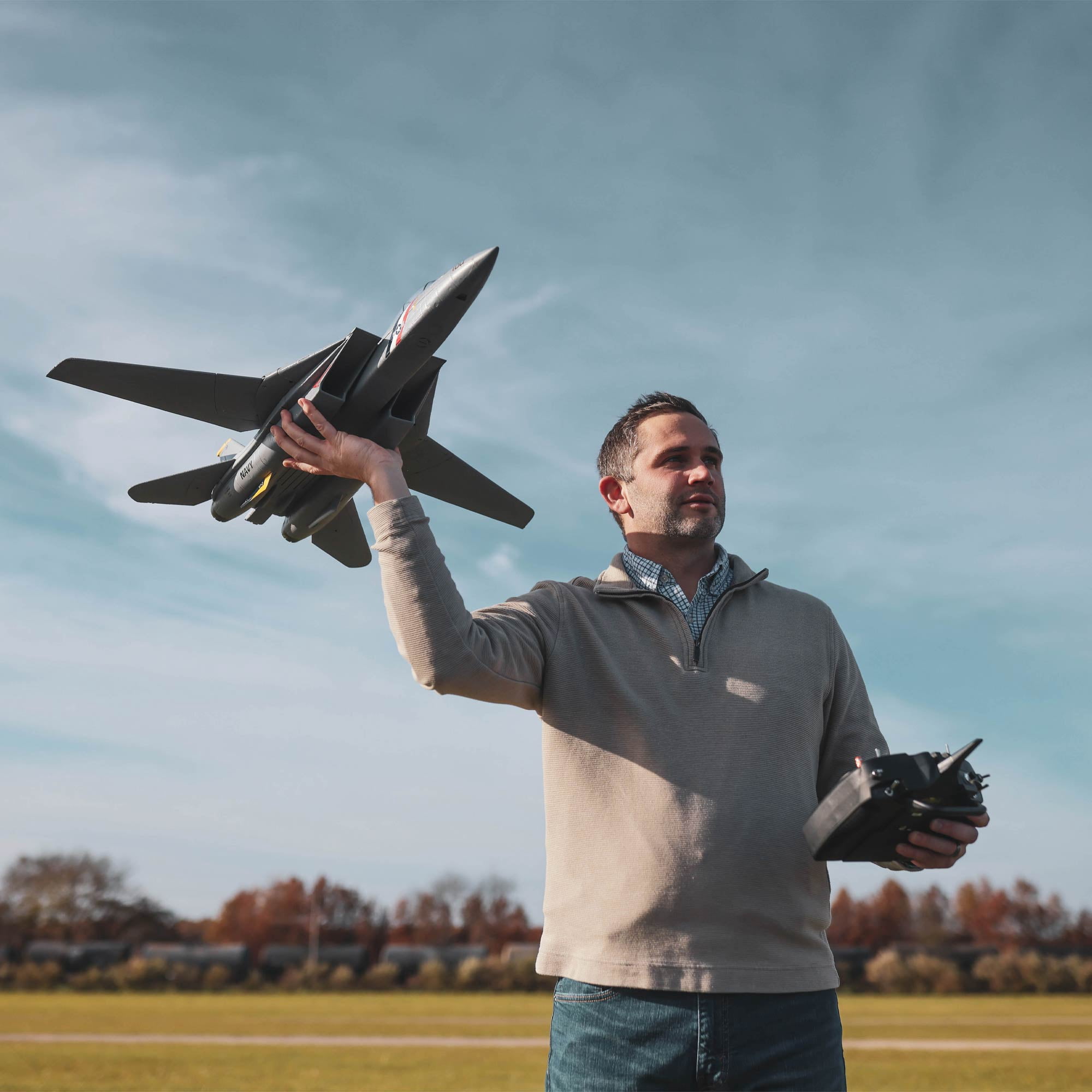 E-flite RC Airplane F-14 Tomcat Twin 40mm EDF BNF Basic Transmitter Battery and Charger Not Included EFL01450 Airplanes B&F Electric
