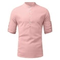 thumbnail image 4 of TIMIFIS Chemise Homme en Coton et Lin à Manches Longues Hippie Décontractée de Plage T-Shirts-Roseautomne, 4 of 4
