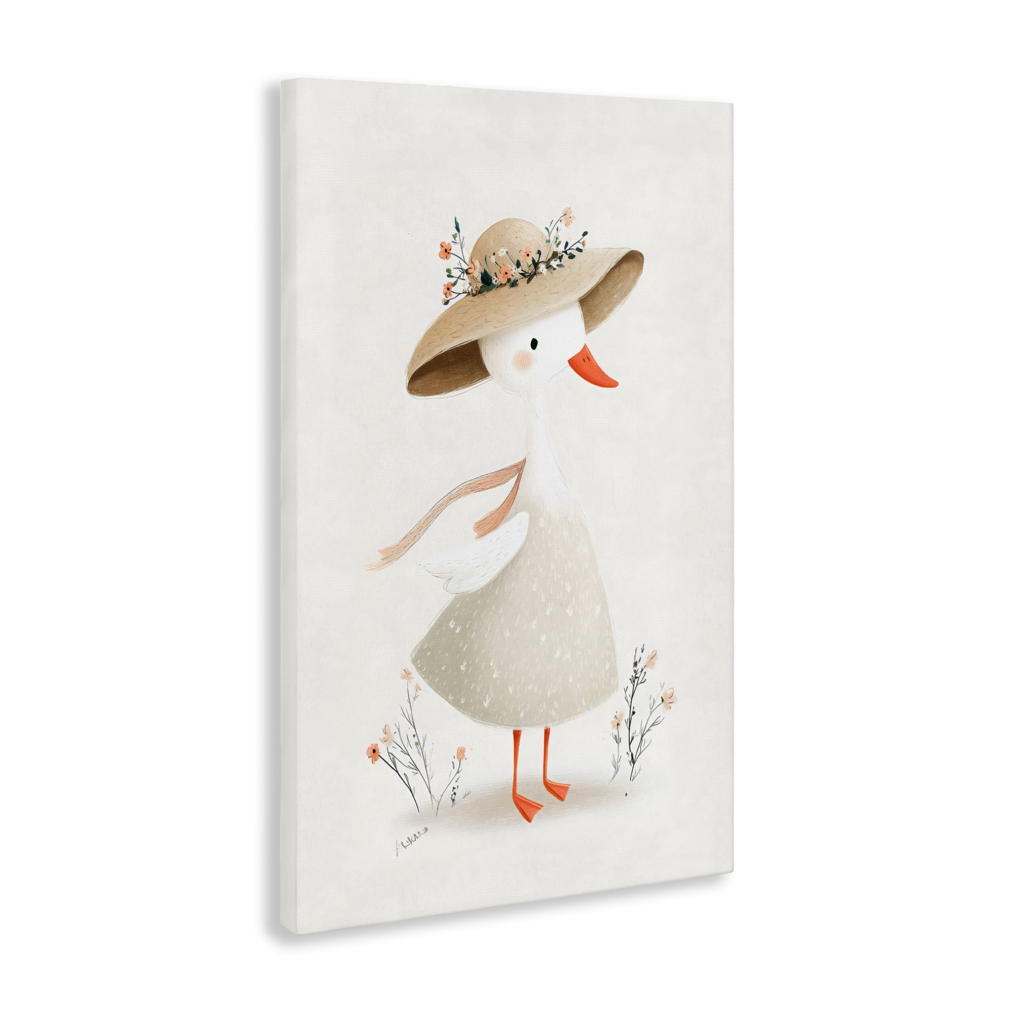Stupell Industries Charming Goose in Sunhat Canvas Wall Art, design by Ink Drop Loft