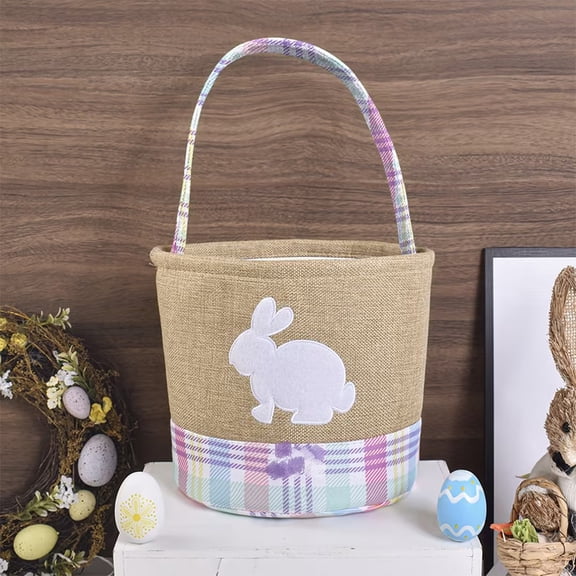 Easter Basket,Baskets for Gifts Empty,Easter Bunny Baskets,Easter Gift Baskets,Woven Cotton Rope Storage Basket with Rabbit Ears, Decorative Storage Basket Easter Decoration Basket(Pink)