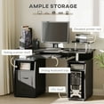 thumbnail image 4 of HOMCOM Computer Office Desk Table Workstation w/ Keyboard Tray, Black, 4 of 10
