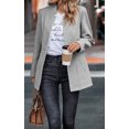thumbnail image 4 of NAYTOAO Women Stand Collar Open Front Long Sleeve Lined Wool Blend Coat Casual Outerwear, 4 of 6