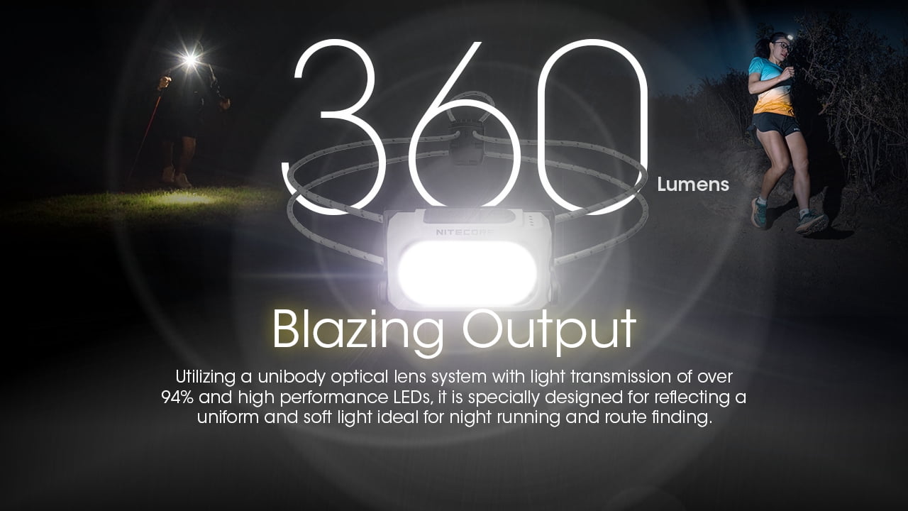 NITECORE NU21 360 Lumen Ultralight Rechargeable Headlamp + Nitecore Sticker