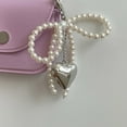 thumbnail image 6 of Bottone Delicate Beaded Key Chain Handmade B0w Shaped Keyring Heart Keychain Ornament Pearl Decoration for Bags and Phones, 6 of 7