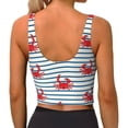 thumbnail image 4 of Picia Cute Red Crabs With Nautical Sports Bra for Women,Padded Strappy Sports Bras Medium Support Yoga Bra with Removable Cups,Running Yoga Bra-X-Large, 4 of 9