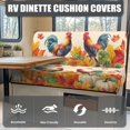 thumbnail image 4 of FOR U DESIGNS Rooster Chicken Pumpkin Leaf Print RV Dinette Cushion Covers 2 Pieces Scratch-resistant Camper Seat Covers Dinette Booth Elastic RV Couch Cover Loveseat Sofa Chair Cover Halloween Decor, 4 of 7