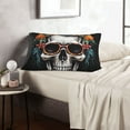 thumbnail image 6 of Lsque Flower Horn Skull A Pattern Pillow Case – Soft & Cozy Throw Pillow Cover, Hypoallergenic Cushion Case for Sleeping Women with Envelope Closure-16"x24", 6 of 6