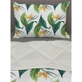 thumbnail image 3 of Exotic Comforter & Sham Bedding Set, Macro Watercolor Painting of Bird of Paradise Flower and Leaves, 3 pcs Duvet Set Microfiber Filling Quilt, 5 Sizes, Multicolor, by Ambesonne, 3 of 4