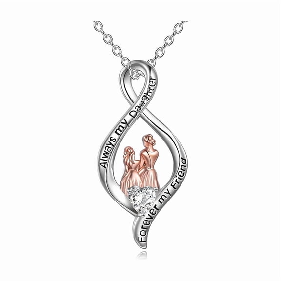 NICKSUN Birthday Gifts for Women, Mother & Daughter Pendant Necklace, Heart Jewelry for Women & Mom