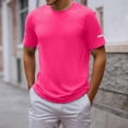 thumbnail image 2 of Bibifish Mens T-Shirts Curved Hem Solid Color Casual Tee Tops Crew Neck Short Sleeve Tees, 2 of 4