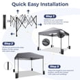 thumbnail image 4 of PATBRELA 10x10 FT Pop Up Canopy Tent, Easy Setup Straight Legs Instant Canopy for Outside with Wheeled Bag, Gray, 4 of 10