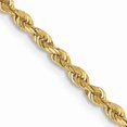 thumbnail image 2 of 10K Solid Yellow Gold 2.25mm Quadruple Rope Chain Bracelet, 2 of 4