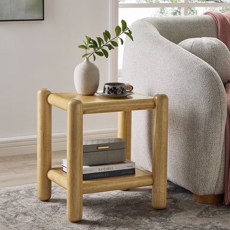 Modway Arcus Rectangular 2-Tier Side Table in Oak by Modway