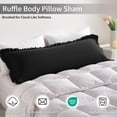 thumbnail image 4 of Lorviah Ruffled Body Pillowcase, Ultra Soft & Breathable 20"x54" Ruffled Body Pillow Cover with Envelope Closure, Black, 4 of 5