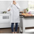 thumbnail image 2 of Mainstays Chef Kitchen Apron, 28" x 32" Cotton Apron with Pocket for Cooking, Baking, Gardening, Gray French Stripe, 2 of 7