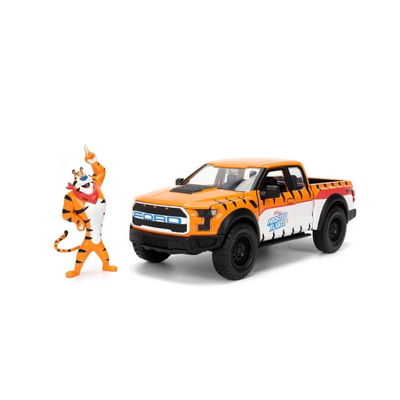 2017 Ford F-150 Raptor Pickup w/Tony the Tiger Figure, Orange/White - Jada Toys 35470 - 1/24 Scale Diecast Model Car