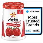 Yoplait Original Low Fat Strawberry Yogurt Cup, Made with Real Fruit, 6 oz