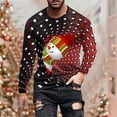 thumbnail image 1 of Blusas y camisas de manga larga con cuello redondo para hombre, estilo casual, cuello redondo, manga larga, camiseta estampada de Halloween, blusa de poliéster para hombre., 1 of 5