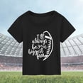 thumbnail image 2 of WEIYLL T-Shirts for Girls Football Fans Sports Lovers Summer Rugby Letter Printing Short Sleeve Going Out Tops for 1-2 Years, 2 of 3