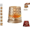 thumbnail image 1 of 360 Degree Rotating Whiskey Glass, Spinning Cocktail Glass with Stable Decoupled Base, Old Fashioned Crystal Cut Drinking Glassware, Stress Relief Function, Unique Whiskey Gift for Husband Father, 1 of 8