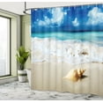 thumbnail image 5 of Ambesonne Beach Shower Curtain, Nautical Sunny Coastline, 69"Wx75"L, Sand Brown Aqua Blue, 5 of 5