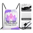 thumbnail image 4 of Asian American And Pacific Islander Heritage Month Drawstring Backpack Sackpack String Bag Cinch Waterproof Bags for Gym Sports Yoga Travel Beach Swimming shopping, 4 of 7