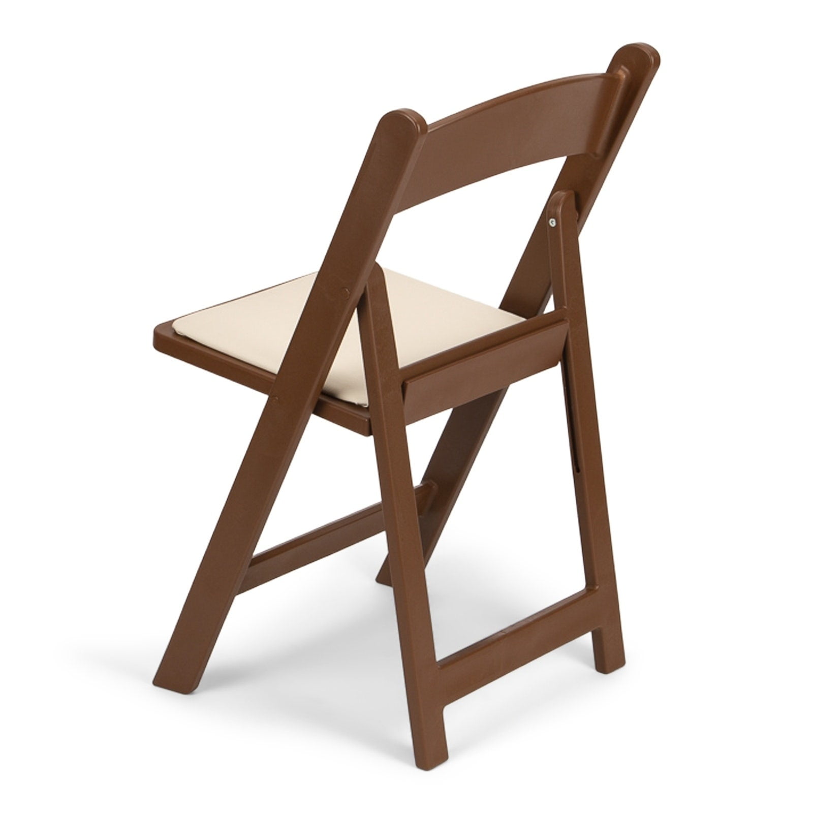 TitanPRO Brown Resin Folding Chair with Ivory Pad - 4 Pack