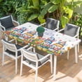 thumbnail image 2 of Easter Gnomes Bunnies Table Cloths for 4 Foot Rectangle Tables, Spring Easter Eggs Floral Leaves Patio Waterproof Elastic Fitted Tablecloths, Washable Rectangular Table Cover for Camping, 2 of 8