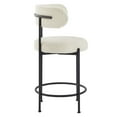 thumbnail image 4 of Modway Albie Boucle Fabric Counter Stools - Set of 2 in Ivory Black, 4 of 11