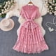 thumbnail image 2 of Vestido largo de punto ahuecado para mujer, ropa de encaje, línea A, Vintage, con flores y gancho, novedad de verano, 2 of 5