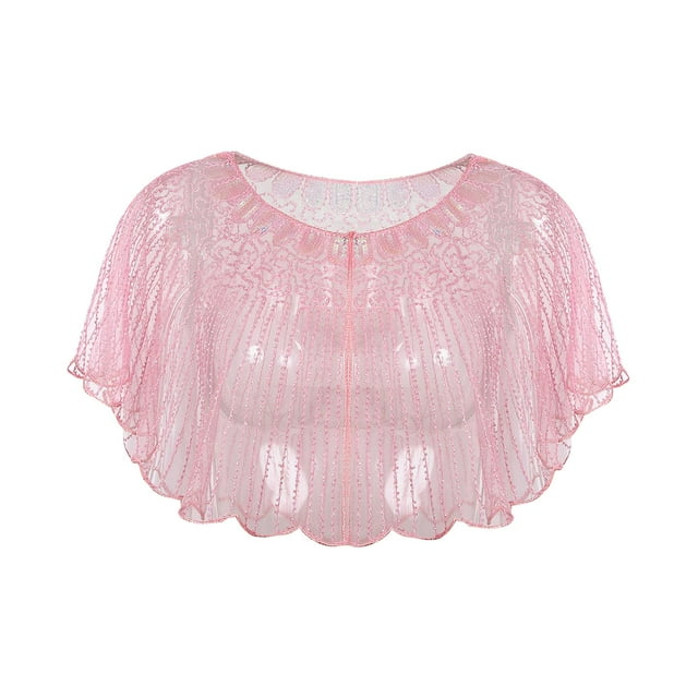 Chal de Lentejuelas Yuyangstore Mantón de las mujeres Rosa