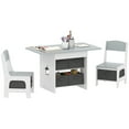 thumbnail image 1 of Qaba 3 Piece Kids Table and Chair Set with 6 Removable Drawers, Light Grey, 1 of 10