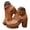 Brown, variant on Pandaie Womens Chunky High Heeled Sandals Ankle Strap Slingback Dress Summer Pumps Toe Ring Leather Platform Slip on Work Shoes (Black,6.5)