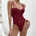 thumbnail image 1 of LSLJS Women's Fishbone Lace Patchwork Solid Color Jumpsuit with Suspender Jumpsuit,, 1 of 4