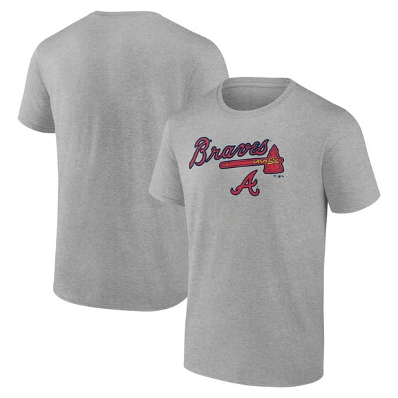 Men's Heather Gray Atlanta Braves Team Lockup T-Shirt