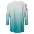 thumbnail image 5 of Njagoc3 Womens Crew Neck 3/4 Sleeve Shirt, Ombre Color Print Loose Fit Top, Vibrant for Summer Music Festivals, 5 of 6