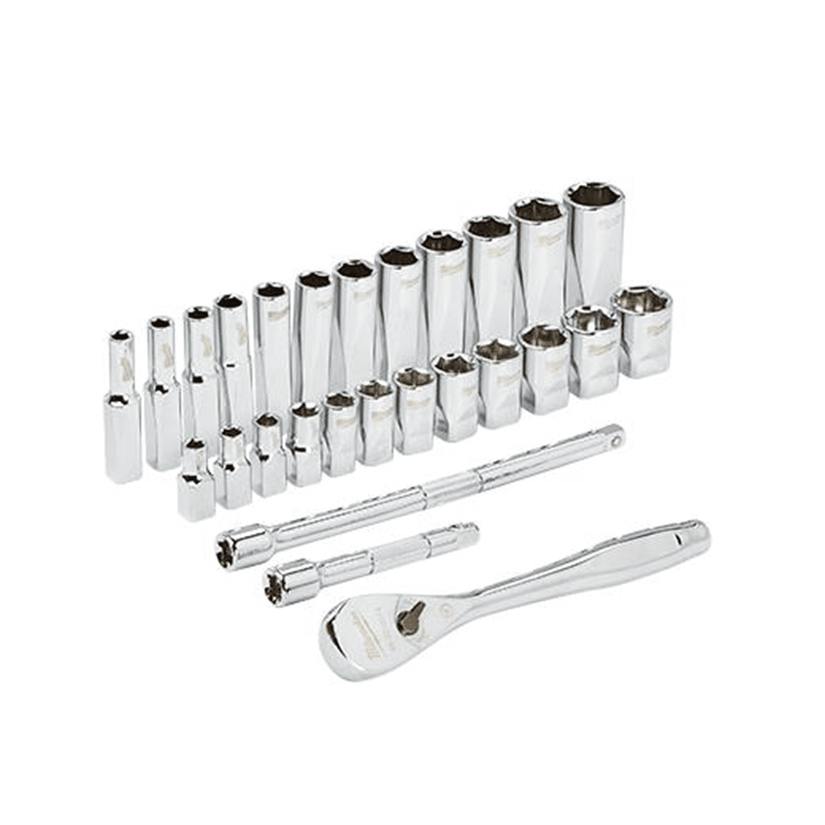 Milwaukee 1/4" Drive Metric Ratchet Socket Mechanics Tool Set (28-Pc) 48-22-9504