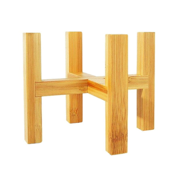 Estante de bambú para macetas, soporte para suculentas y flores para sala de estar L
