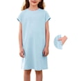 thumbnail image 2 of UQJfacai Girls Short Sleeve Dress A-Line Loose Casual Shift Swing Summer Crewneck T-Shirt Dress with Pockets 5-14 Years, 2 of 9