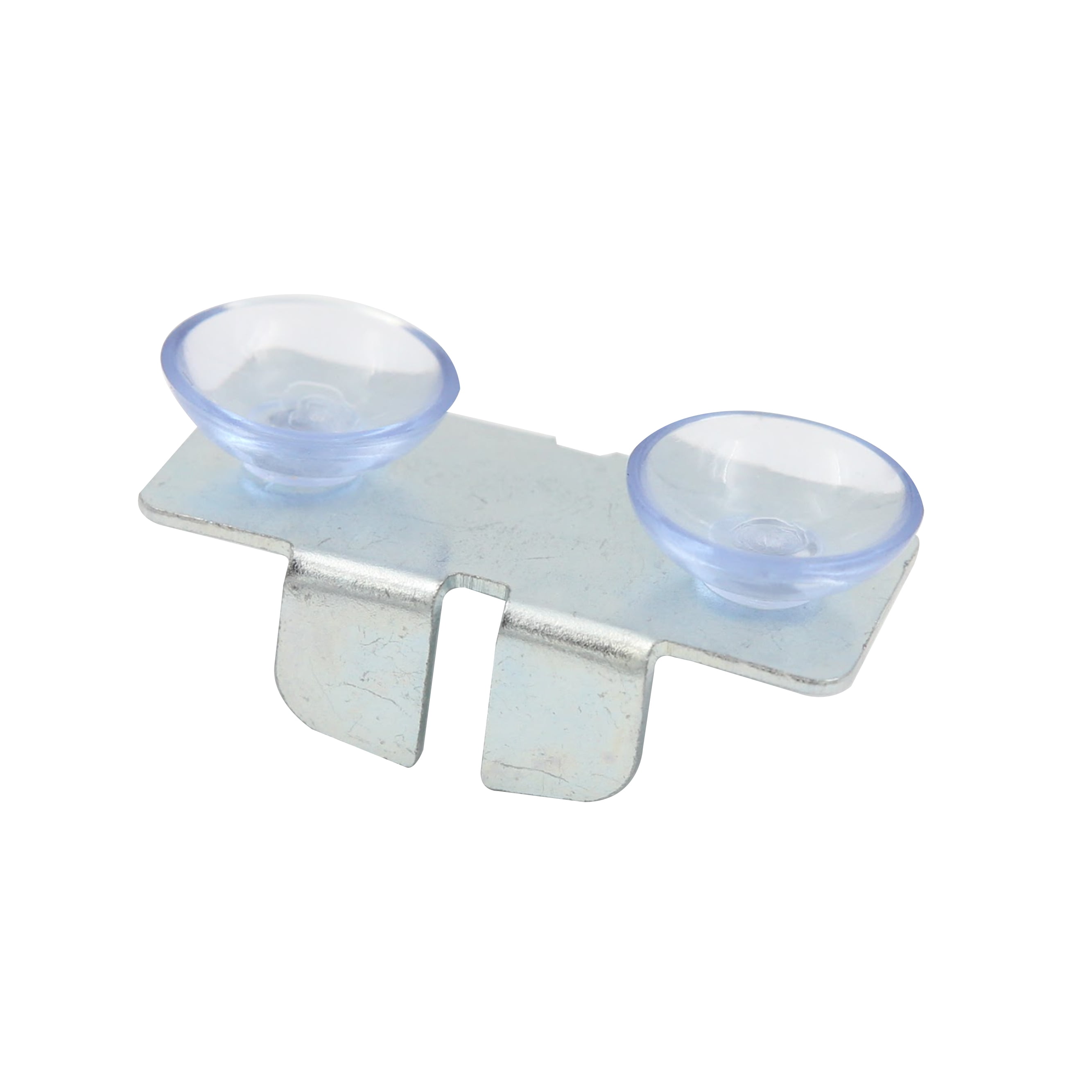SSWBasics Rear/Center Lock-In Glass Shelf Rests with Rubber Bumpers - Pack of 8 - Glass Shelf Brackets  - Chrome Glass Shelf Clips with Two Clear Bumpers for Secure Glass Shelf Rest