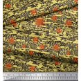 thumbnail image 3 of Soimoi Yellow Poly Georgette Fabric Floral & Leopard Animal Skin Print Fabric by Yard 42 Inch Wide, 3 of 3