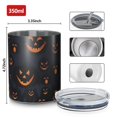 thumbnail image 4 of 12oz Coffee Tumblers Dark Blue Halloween Pumpkin Faces Stainless Steel Vacuum Insulated Travel Tumbler Coffee Cups Mug with Lid and Straw with Cleaning Brush for Cold & Hot Drinks, 4 of 5