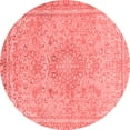 thumbnail image 1 of Ahgly Company Machine Washable Indoor Round Abstract Red Modern Area Rugs, 6' Round, 1 of 4