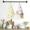 thumbnail image 3 of 2Pcs Easter Bunny Kitchen Tea Towels 100% Cotton Colorful Floral Hand Towels Multiple Uses Quick Dry Dish Cloth for Table, Kitchen Decor, Housewarming Gifts, 3 of 6